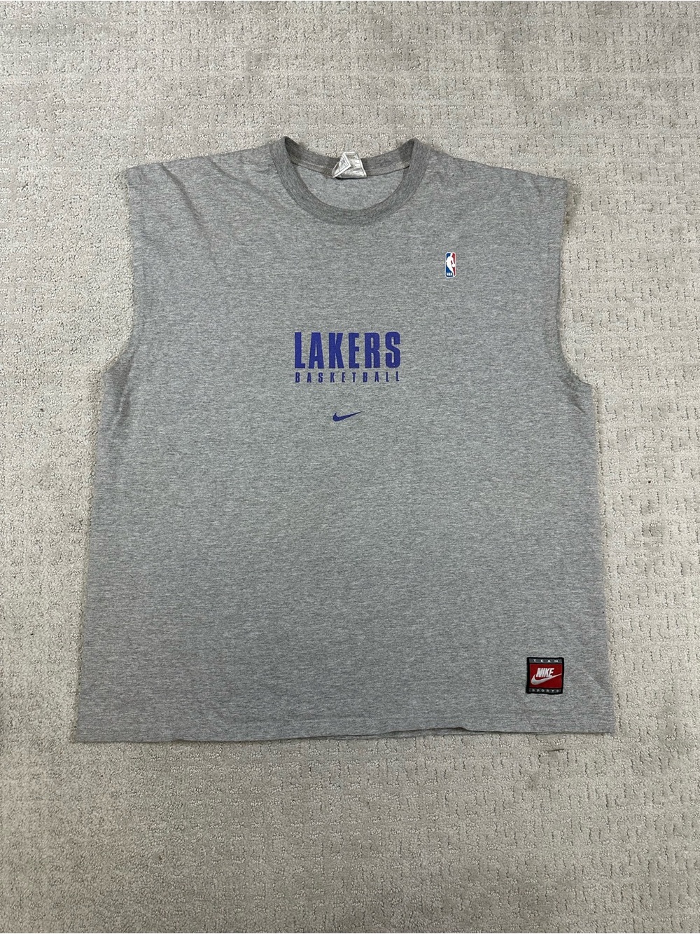 Vintage Nike Los Angeles Lakers Grey Sleeveless Basketball Tank